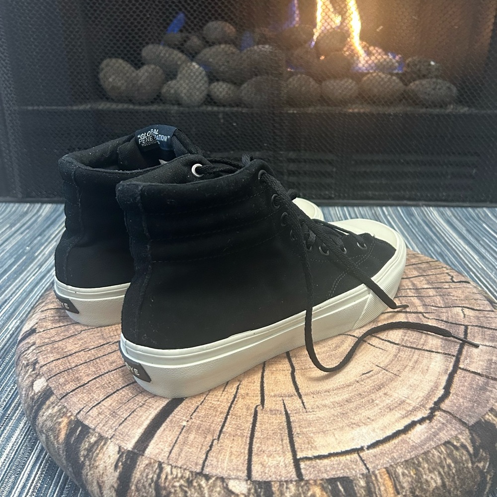 🆕Straye Venice Black Bone Suede Hightop Skate Board Shoes Men’s 8 Women’s 9.5 - Picture 4 of 7